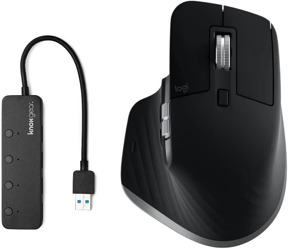 Logitech MX Master 3S Wireless Mouse for Mac (Space Gray) Bundle with  4-Port USB 3.0 Hub (2 Items)